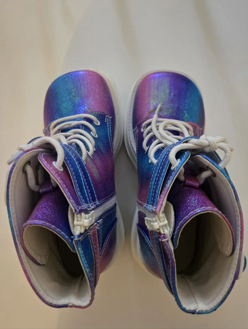 Demonia's Shaker 52 Boots Purple Blue MultiChrome